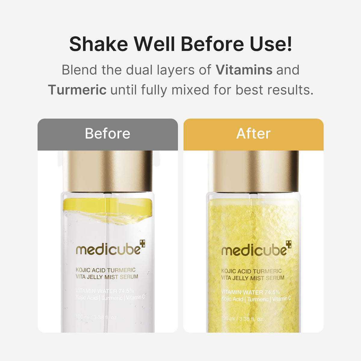 Kojic Acid Turmeric Vitamin Gold Jelly Mist Sérum