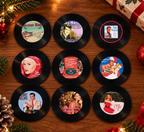 Nine mini vinyl discs